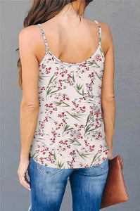 Summer New Design Woven Floral Multiple Color  Deep V neckTank Top