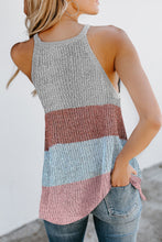 Load image into Gallery viewer, Women Contrast Stripe Vest Sleeveless Halter Round Neck Knitwear Top
