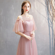 Load image into Gallery viewer, Pink Blue Off Shoulder Slim Fairy Bridesmaid Evening Dresses
