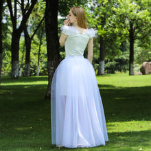 Load image into Gallery viewer, Wedding Tulle Over Skirt Bridesmaid Light Bridal Dress Big Train
