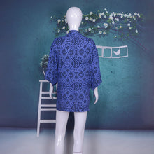 Load image into Gallery viewer, Printed Geometric Tie Dye Three Quarter Sleeve Kimono Beachwear Cover Up
