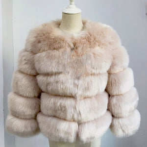 Lady Faux Fox Fur Short Coat