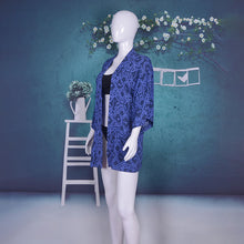 Load image into Gallery viewer, Printed Geometric Tie Dye Three Quarter Sleeve Kimono Beachwear Cover Up

