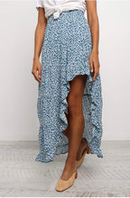 Load image into Gallery viewer, Printed Elastic Waist Asymmetrical Frilled Skirt
