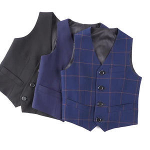 Kids Black Performance Clothing Little Boy's Texudo Waistcoat