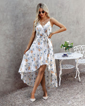 Load image into Gallery viewer, Fashion Printed Backless Spaghetti Tie Casual Dress
