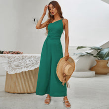 Load image into Gallery viewer, Ladies Sleeveless One Shoulder Backless Sexy Wide Leg Slim Jumpsuit
