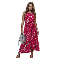 Load image into Gallery viewer, Summer Polka Dot Vacation Big Flare Ruffle Dress
