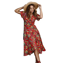 Load image into Gallery viewer, Europe America High Quality Amazon Hot Sale 2020 Elegant Floral Long Wrap Dress
