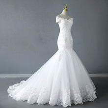 Load image into Gallery viewer, 2022 New Design Elegant V Neck Mermaid Bridal Dress with Sweeping Train
