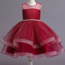 Load image into Gallery viewer, 100-150cm Children Girls Sleeveless High End Puffy Tulle Short Flower Girl Dress
