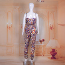 Load image into Gallery viewer, Spaghetti Strap Floral Print Jumpsuit Beachwear with Sashes
