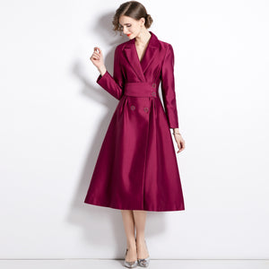 2022 Autumn New Design French Style Slim Elegant Midi Blazer Formal Dress