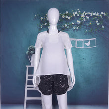 Load image into Gallery viewer, Short Sleeve High Low Hem Asymmetrical Casual Blouse Top
