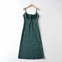 Load image into Gallery viewer, Three Colorway Vintage Floral Slim Tie Spaghetti Casual Dress
