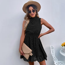 Load image into Gallery viewer, Stand Collar Ruffle Sleeveless Mini Casual Dress
