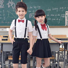 Загрузить изображение в средство просмотра галереи, Children&#39;s Day Performance Suit Junior Primary School Uniform Girls Boys Suspender Trousers Skirt Set
