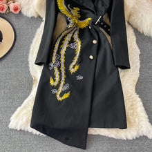 Load image into Gallery viewer, Autumn Vintage Chinese Style Phoenix Embroidered Midi Formal Event Dress
