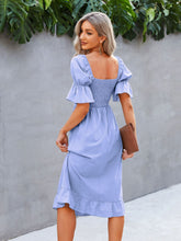 Load image into Gallery viewer, Fashion Smocking Lantern Sleeve Midi Casual Dress
