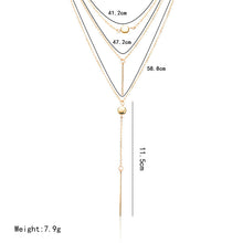 Load image into Gallery viewer, Multiple-layer Short Long Dot Crystal Pendant Collarbone Necklace
