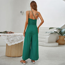 Load image into Gallery viewer, Ladies Sleeveless One Shoulder Backless Sexy Wide Leg Slim Jumpsuit
