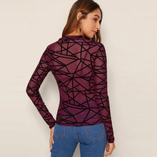 Load image into Gallery viewer, Sexy long sleeve 3 colors transparent sheer mesh nightclub T-shirt top
