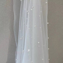 Load image into Gallery viewer, Multicolor Beaded Pearl Tulle Fabric
