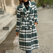 Load image into Gallery viewer, Women Oversized Double Breasted Plaid Tweed Overcoats
