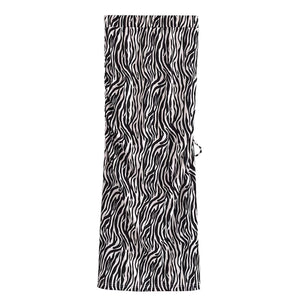 Zebra Animal Skin Print Short Knit Top Strips Tie Pencil Skirt Two Piece Set