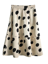 Load image into Gallery viewer, High Waist Draped Vintage Polka Dot A Line Skirt
