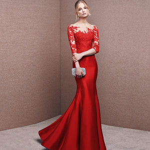 Elegant Mermaid Bridal Gowns Banquet Long Evening Dress