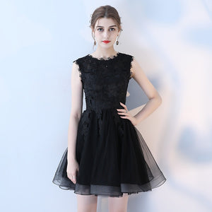 Lace Embroidered Short Tulle Party Evening Dress