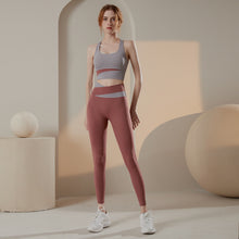 Load image into Gallery viewer, Contrast High Waist Fitness Running Wear Sports Yoga Bra Pants Two Piece Set
