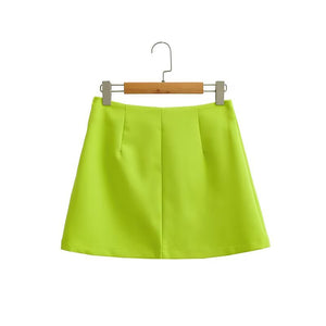 2022 Autumn New Design One Button Blazer+High Waist Mini Skirt Two Piece Set Suits