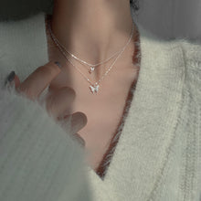 Load image into Gallery viewer, Rhinestone Double-layer Zircon Butterfly Collarbone Necklace
