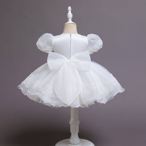 2022 New Design Little Girls 70-130cm Puff Sleeve Fashion 1Y Birthday Flower Girl Fancy Princess Dress
