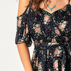 New arrival floral printing spaghetti strap split sexy boho beach holiday casual lady wear summer women long dress with belt