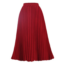 Load image into Gallery viewer, Printed Contrast Big Flare A Line Long Pleated Skirts
