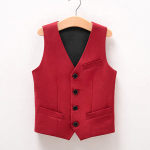 Kids Black Performance Clothing Little Boy's Texudo Waistcoat