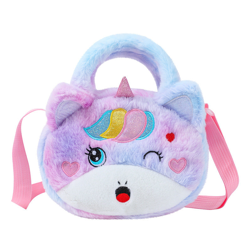 Unicorn Cute Small Plush Cosmetics Change Mobile Storage Sling Bag