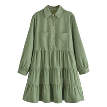 Load image into Gallery viewer, 2022 Autumn New Design Loose Ruched Shirt Dress
