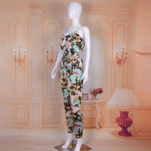 Load image into Gallery viewer, Spaghetti Strap Floral Print Jumpsuit Beachwear with Sashes
