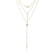 Load image into Gallery viewer, Multiple-layer Short Long Dot Crystal Pendant Collarbone Necklace
