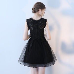 Lace Embroidered Short Tulle Party Evening Dress