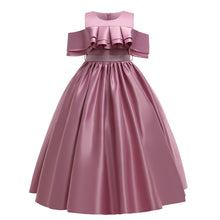 Load image into Gallery viewer, 120-170cm Kids Fancy Dresses Girls Satin Princess Dress Long Banquet Evening Performance Dress
