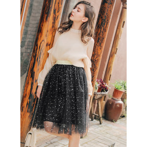 Starry Sequin Puffy Tulle Skirt