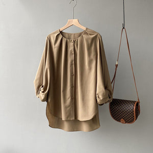 2023 Spring New Design Simple Oversized Puffy Sleeve Blouse