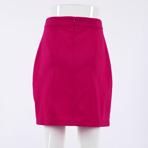 OL Rose High Waist Mini Slit Short Skirt