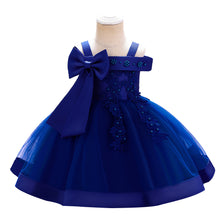 Load image into Gallery viewer, 70-100cm Girls Beaded Embroidery Off Shoulder Tulle Puffy Performance Dress
