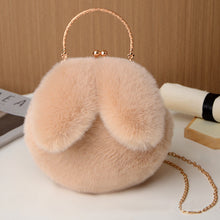 Load image into Gallery viewer, Princess Faux Fur Rabbit Ear Handbag Chain Sling Clutch Bag
